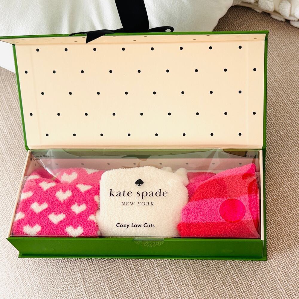 Kate Spade Cozy Low Cut Socks in Gift Box (Set of 3)
